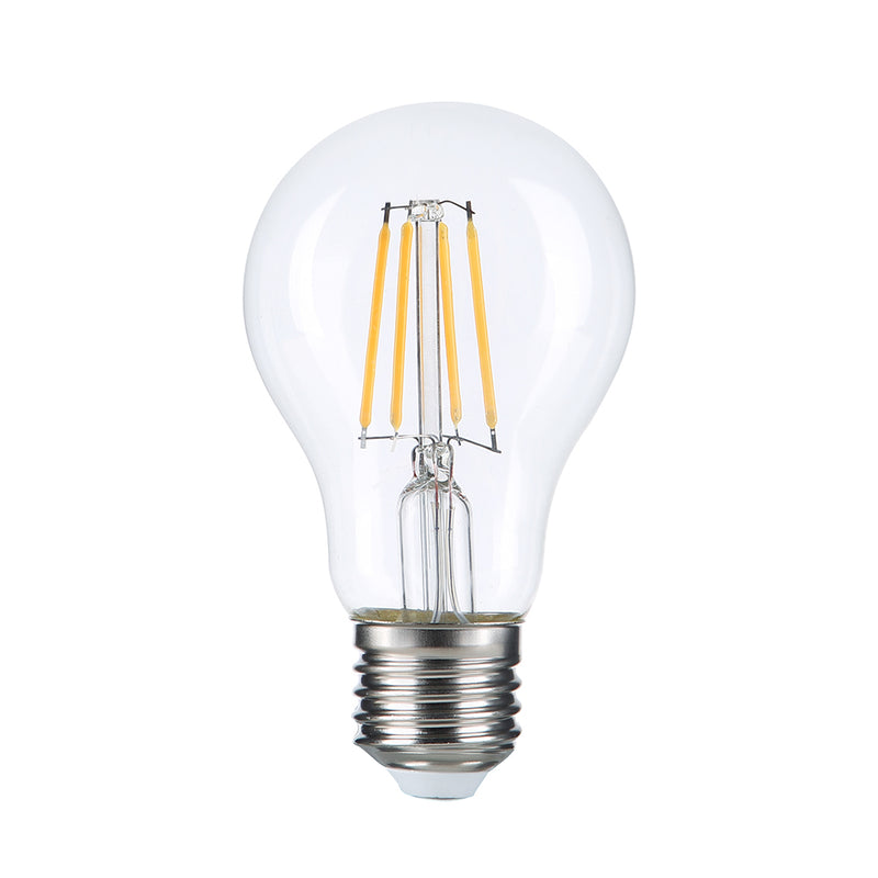 Ampoule LED Filaire E27 A60 8W 810LM Filament Dimmable 2700K Verre Transparent Blanc Chaud 220-240V