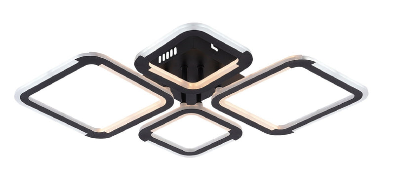 Plafonnier LED Filaire 50W 4580 lm – Noir CCT 3000K à 6000K – Dimmable avec Télécommande