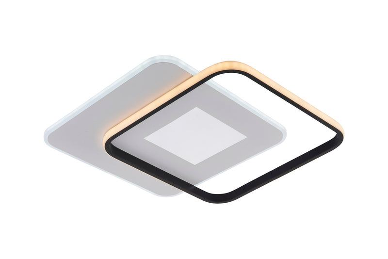 Plafonnier LED Filaire 60W 4800 lm Blanc & Noir – CCT 3000K à 6000K – Dimmable avec Télécommande