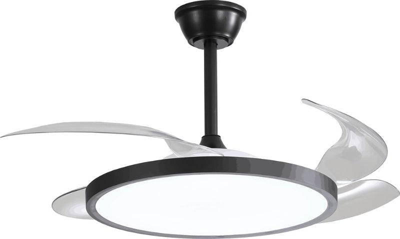 Plafonnier Ventilateur Filaire Slim 36W 2880lm 3 Températures de Couleur 100-240V Noir avec Télécommande