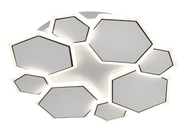 Plafonnier LED Filaires 68W 75 lm/W – Blanc & Gris – CCT avec Télécommande