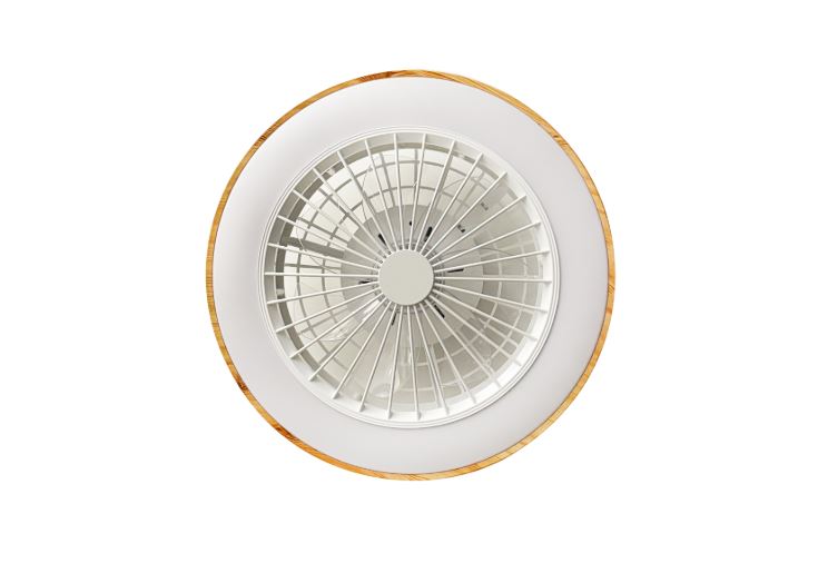 Ventilateur de plafond LED Filaire 36W 3CCT 2880lm 220-240V blanc effet bois – télécommande