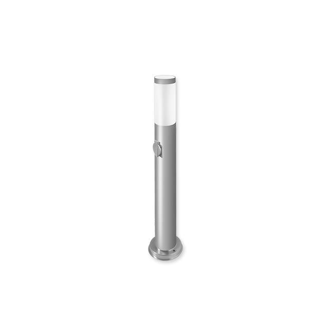 Lampe de jardin LED Filaire E27 Manille 65 cm argentée – Borne extérieure moderne IP44