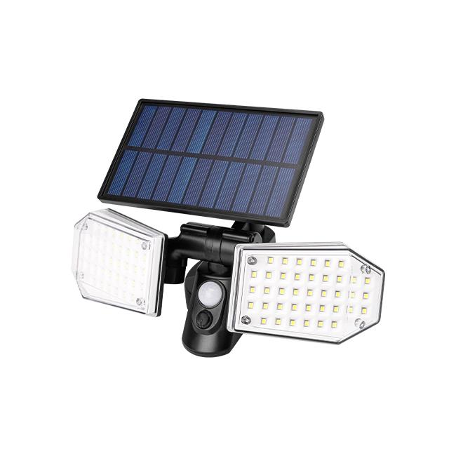 Projecteur LED Solaire 78 SMD avec Détecteur PIR – Éclairage Extérieur IP65 15W 5500K Noir Autonome