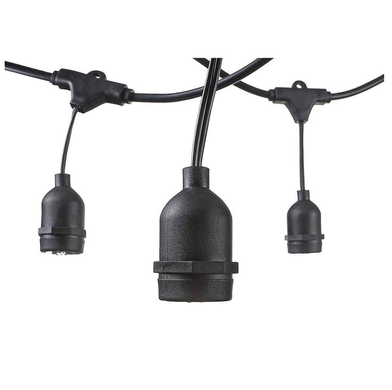 Guirlande Filaire Lumineuse Extérieure Noire 10 Douilles E27 IP65 6 m – Éclairage Suspendu