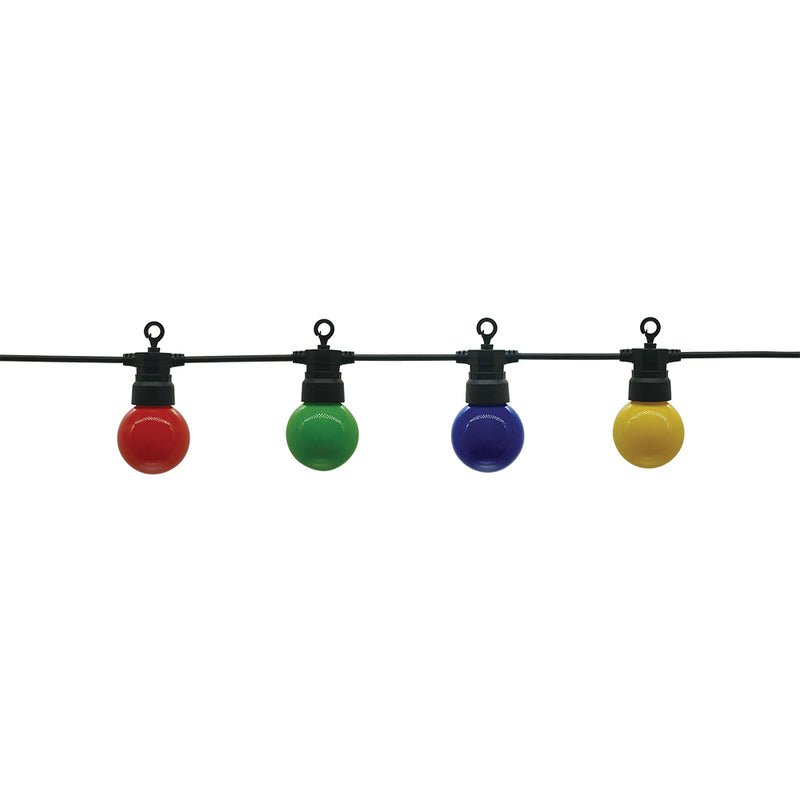 Guirlande Filaire Lumineuse Extérieure Noire 20 Ampoules G45 Multicolores IP65 13 m