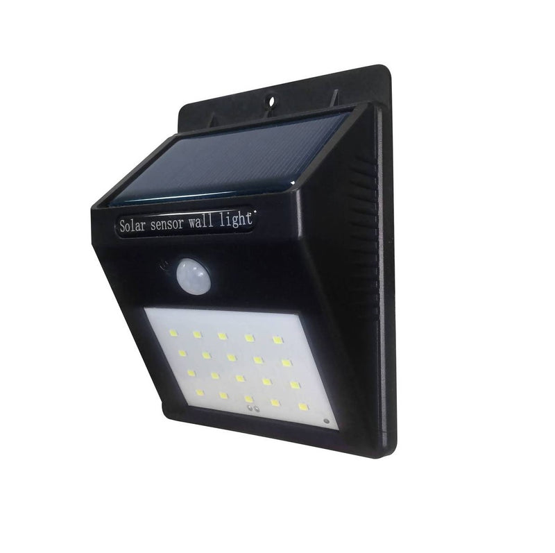 Applique murale solaire corps en aluminium noir IP54 0.75W 6000K 5.5V