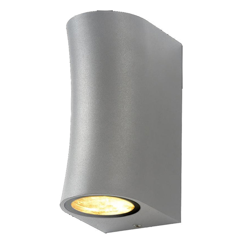 Applique Murale filaires LED Aluminium Argent IP44 2xGU10 220-240V AC – Luminaire Extérieur Double