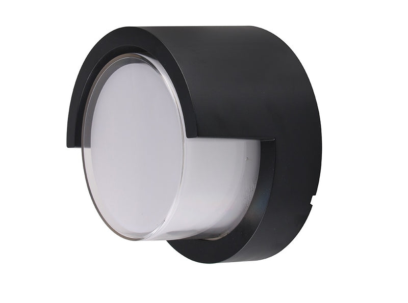 Applique Murale LED Filaire Ronde Noire 12W 3000K IP65 – 70 lm/W