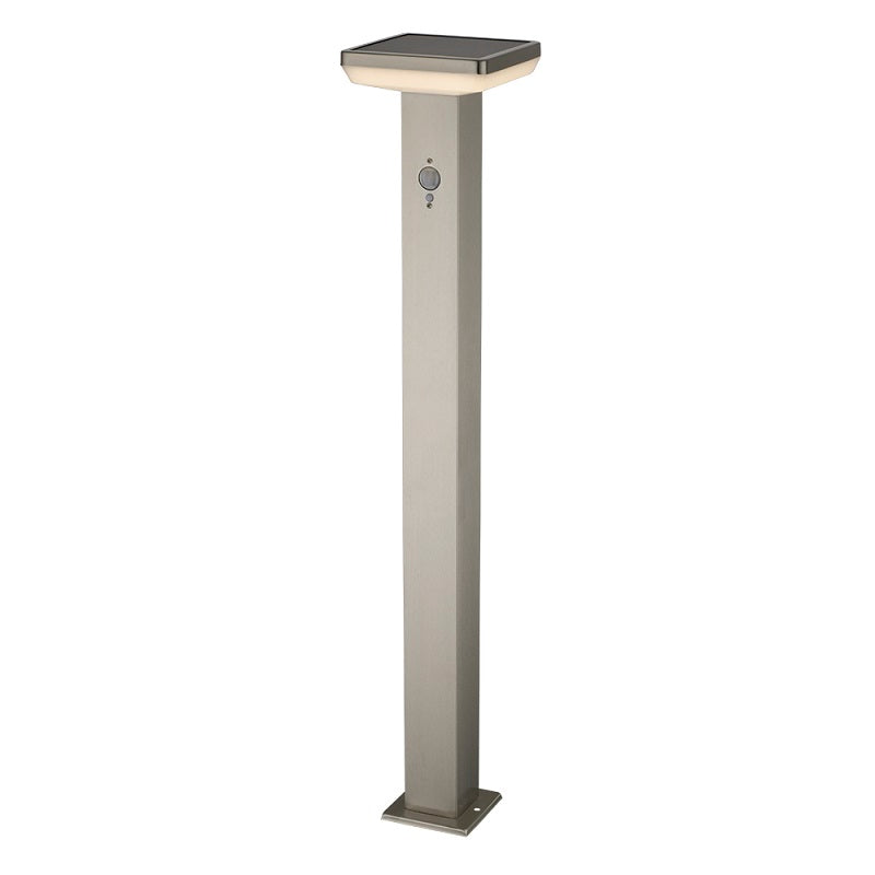 Borne solaire LED de pelouse 4,4W avec capteur 3,7V IP44 – éclairage extérieur en aluminium brossé
