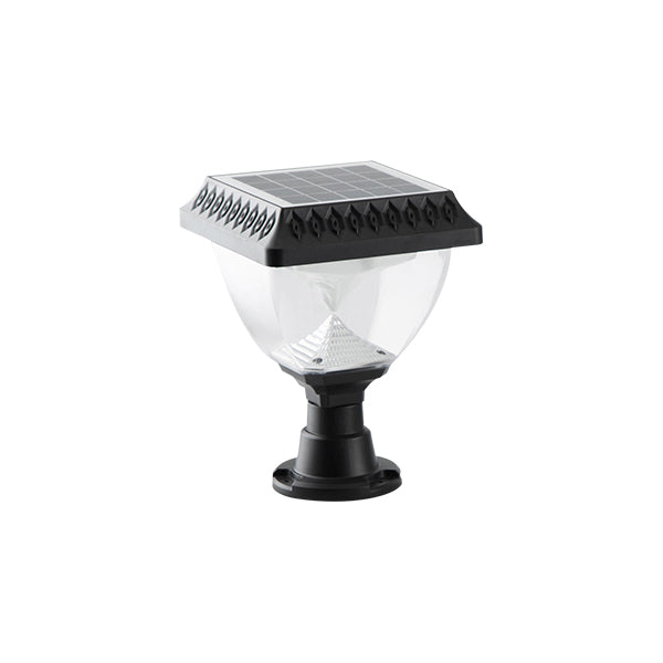 Lampe solaire de pilier de jardin 3.7V/1.2A Li-ion, CCT dim IP54 + télécommande