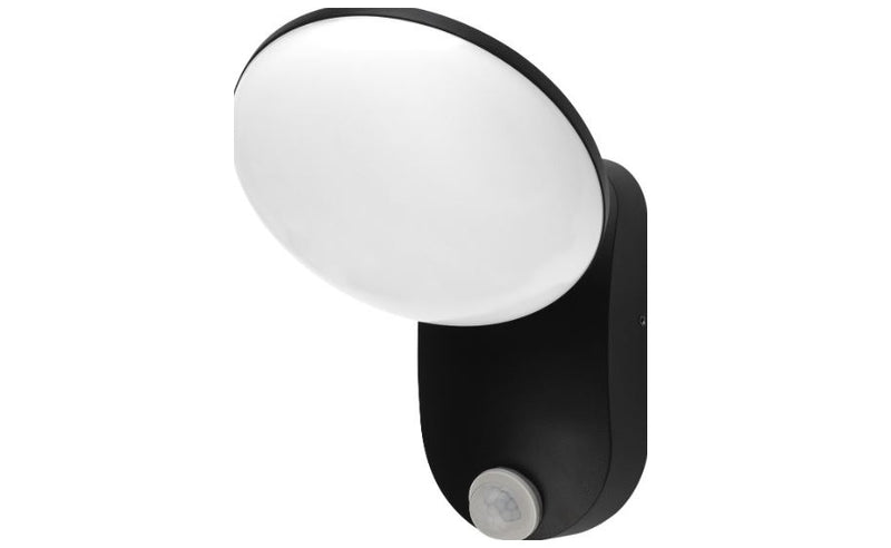 Applique Murale LED Filaire Aluminium 12W Noir IP54 avec Détecteur PIR – 1200 Lumens