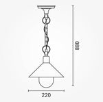 Lampe de Jardin Filaire LED Aluminium Noir Douille E27 IP44 AC220-240V
