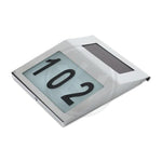 Lampe solaire LED IP65 avec numéro de maison lumineux – plaque extérieure murale automatique étanche