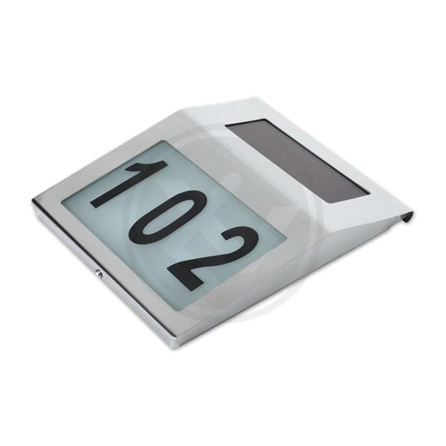 Lampe solaire LED IP65 avec numéro de maison lumineux – plaque extérieure murale automatique étanche