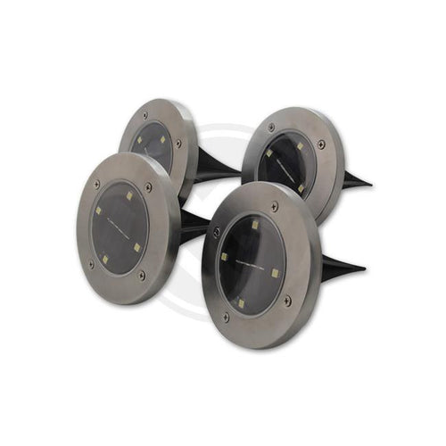 Lot de 4 Lampes Solaires LED de Jardin 4 SMD – Éclairage Extérieur à Piquer IP54