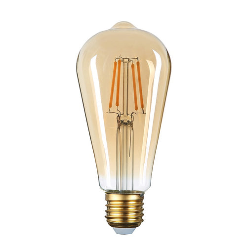 Ampoule LED Filaire E27 ST64 4W 400LM Verre Doré 2500K Lumière Chaude Vintage Décorative 220-240V