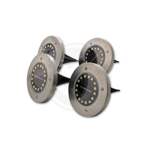 Lot de 4 Lampes Solaires LED de Jardin 16 SMD – Éclairage Extérieur à Piquer IP44