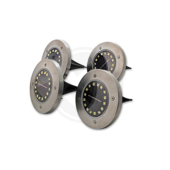 Lot de 4 Lampes Solaires LED de Jardin 16 SMD – Éclairage Extérieur à Piquer IP44