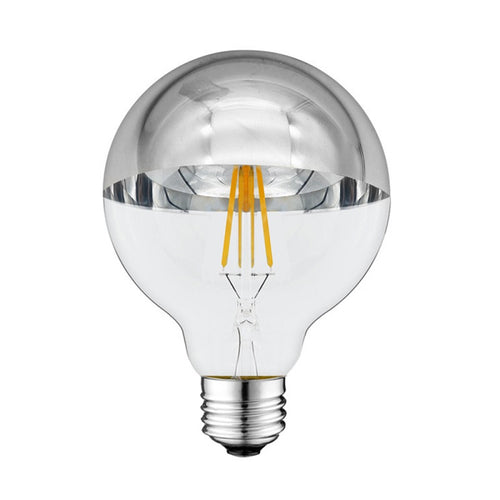 Ampoule LED Filaire E27 G95 7W 800LM Verre Demi-Silver 2700K Lumière Chaude 175-265V
