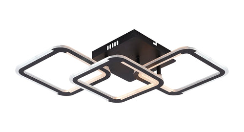 Plafonnier LED Filaire 45W 4020 lm – Noir CCT 3000K à 6000K – Dimmable avec Télécommande