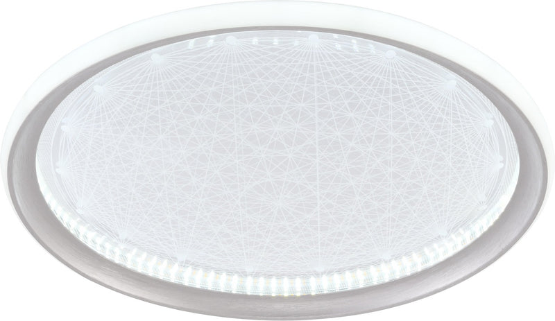 Plafonnier LED Filaire 42W 2340 lm Argent & Cristal – CCT 3000K à 6000K – Dimmable avec Télécommande