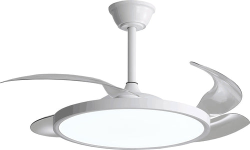 Plafonnier Ventilateur LED Filaire Slim 36W 2880lm 3 Températures de Couleur 100-240V Blanc avec Télécommande