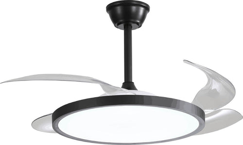 Plafonnier Ventilateur Filaire Slim 36W 2880lm 3 Températures de Couleur 100-240V Noir avec Télécommande