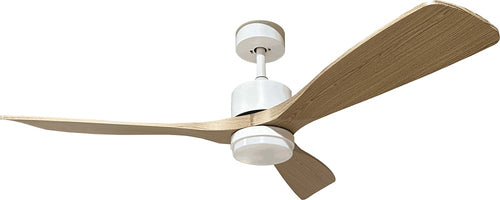 Plafonnier Ventilateur LED Filaire 18W 1440lm 3 Températures de Couleur 100-240V Blanc & Bois avec Télécommande