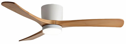 Plafonnier Ventilateur LED Filaire 18W 3CCT 1440 lm 100–240V Blanc & Bois – Télécommande