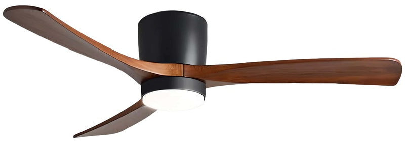 Plafonnier Ventilateur LED Filaire 18W 3CCT 1440 lm 100–240V Noir & Bois – Télécommande