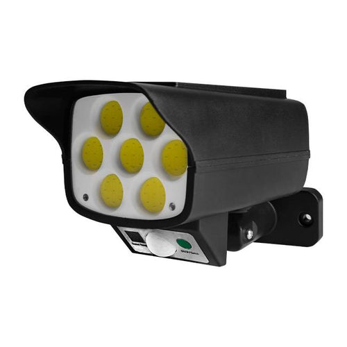 Lampe solaire LED “fausse caméra” COB avec détecteur de mouvement – éclairage extérieur dissuasif IP65