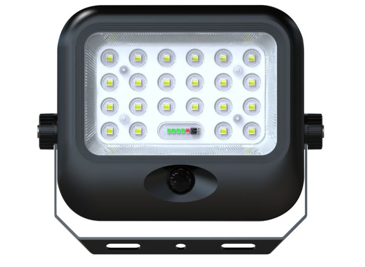 Projecteur solaire LED 1600LM 5Ah CCT IP65 + capteur - télécommande