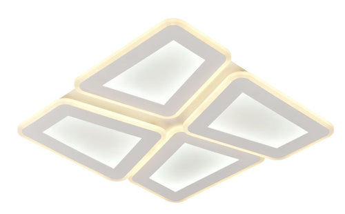 Plafonnier LED Filaires 128W 75 lm/W – Blanc & Gris – CCT avec Télécommande