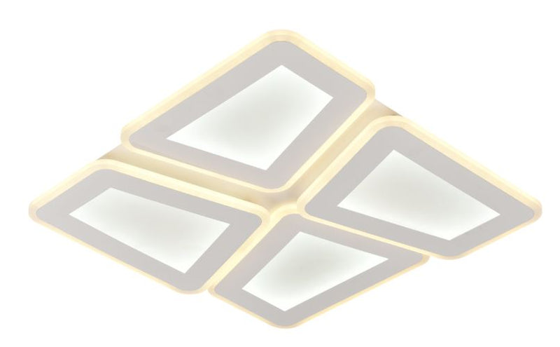 Plafonnier LED Filaires 128W 75 lm/W – Blanc & Gris – CCT avec Télécommande