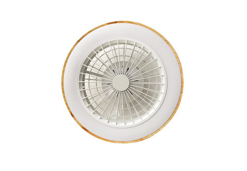 Ventilateur de plafond LED Filaire 36W 3CCT 2880lm 220-240V blanc effet bois – télécommande