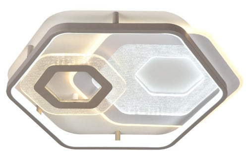 Plafonnier LED Filaires 84W 75 lm/W – Blanc & Gris – CCT avec Télécommande