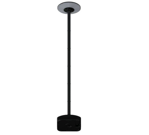 Lampe solaire de jardin/parc LED 1800LM CCT noire + mât 2,5 m + réservoir d’eau IP65 - télécommande
