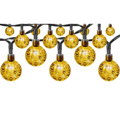 Guirlande Solaire LED Extérieure 20 Boules Lumineuses 4,85 m – Blanc Chaud IP44