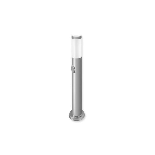 Lampe de jardin LED Filaire E27 Manille 65 cm argentée – Borne extérieure moderne IP44