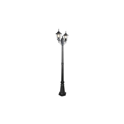Lampadaire LED Filaire Victoria E27 (x2) – Éclairage extérieur 237,5 cm double borne noire