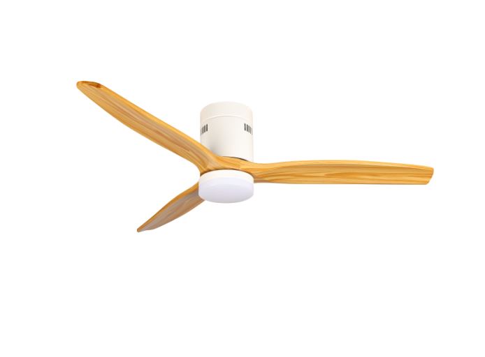 Ventilateur de plafond LED Filaire 18W 3CCT 1440lm 220-240V blanc effet bois – télécommande