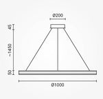 Suspension LED filaires 60W 4800 lm – Noir Sablé 3000K – AC175-265V