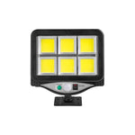 Projecteur LED Solaire 6x COB avec Détecteur PIR – Éclairage Extérieur IP44 4500K Noir Autonome Économique