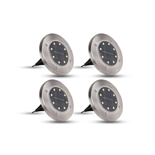 Lot de 4 Lampes Solaires LED de Jardin 8 SMD – Éclairage Extérieur à Piquer IP54