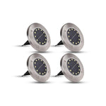 Lot de 4 Lampes Solaires LED de Jardin 12 SMD – Éclairage Extérieur à Piquer IP44