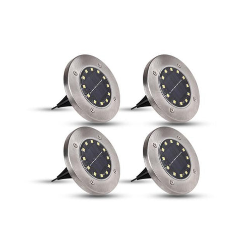 Lot de 4 Lampes Solaires LED de Jardin 12 SMD – Éclairage Extérieur à Piquer IP44
