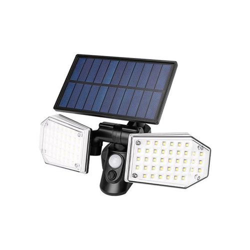 Projecteur LED Solaire 78 SMD avec Détecteur PIR – Éclairage Extérieur IP65 15W 5500K Noir Autonome