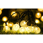 Guirlande Solaire LED Extérieure 40 LED 7,85 m – Boules Rondes Blanc Chaud IP44