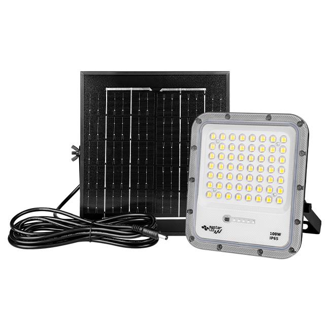 Projecteur LED Solaire 100W Korsa avec Télécommande – Éclairage Extérieur Puissant 4500K IP65 Autonome